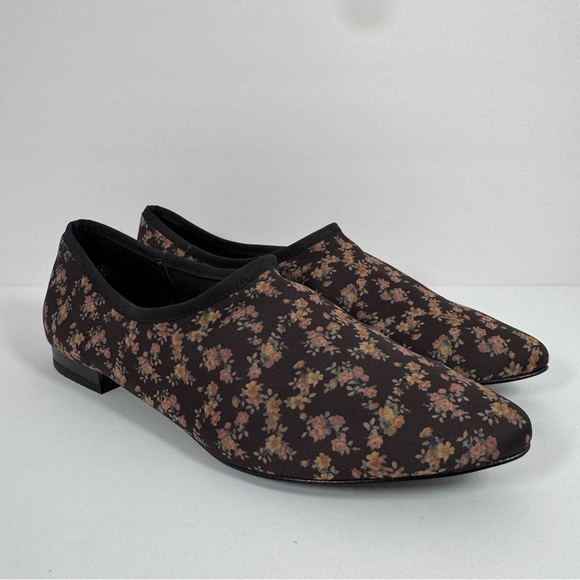 Lori Goldstein Collection Sasi Stretch Knit Slip On Flat, Black Floral Size 8.5 - Picture 1 of 7
